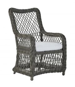 Lane Venture Mystic Harbor Resin Wicker Dining Arm Chair with Cushion