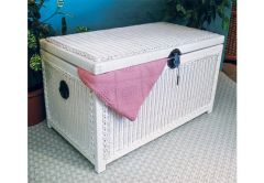 Wicker Trunks or Chests, Large Woodlined White