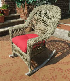 Madrid Resin Wicker Rocking Chairs, Driftwood