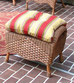 Naples Wicker Bench/Ottoman with Cushion