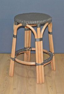 Wicker Counter Stools, Rattan Frames with Easy Clean Resin Wicker Seats, Lila Style Natural-Solid Dark Top---SPECIAL Pricing