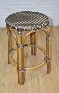 Wicker Bar Stools, Rattan Frames with Easy Clean Resin Wicker Seats. Lila Style Natural-Honey/Dark Top---SPECIAL Pricing