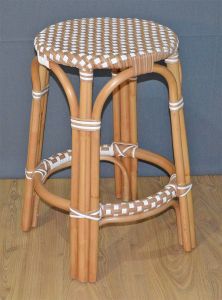 Wicker Counter Stools, Rattan Frames with Easy Clean Resin Wicker Seats, Lila Style Natural-White/Honey Top---SPECIAL Pricing