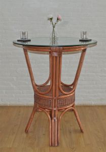 Wicker Bar Height Table w/36" 1/2 " Thick  Glass Top 1" Bevel