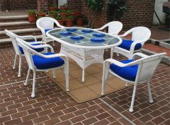 Resin Wicker Dining Set 72"' Oval (5) Colors)