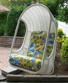 Resin Swing Chair with Full Size Cushions
