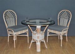 Rattan Dining Set 36" Savannah (2-Side Chairs) (3 frame colors)