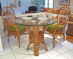Rattan Dining Sets 36" Round Savannah Style (2-Arm Chairs)