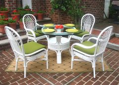 Rattan Dining Set 48" Round Savannah Style (2-Arm & 2-Side Chairs)