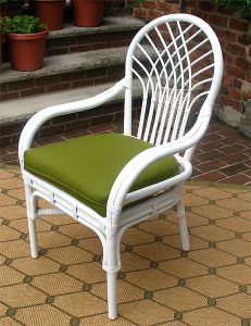 Rattan Dining Chair Savannah with Arms White (Min 2)