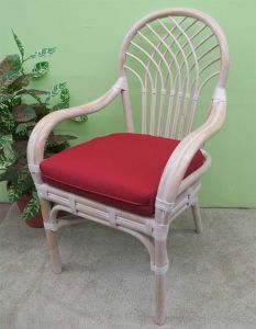 Rattan Dining Chair Savannah with Arms White Wash (Min 2)
