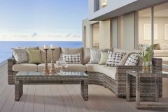 4 Piece Resin Wicker Modular Sectional + Table, Biscayne Bay