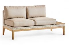 Contempo Wood and Wicker Right Side Facing Loveseat