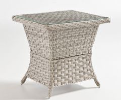Countryside Resin Wicker End Table with Glass Top (Not Sold Alone)