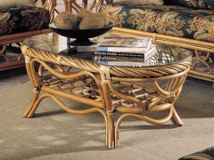 Rattan Coffee Table, Oval New Twist Style