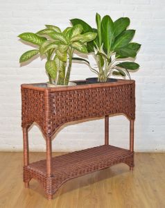 Wicker Plant Stand Tiffany Window Box Style Teawash Brown