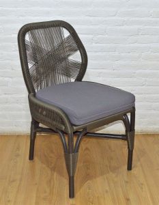Wicker Dining Chair, Rattan Frame w/Synthetic Wicker, Valentina Style, Seaweed Tone(Min 2)