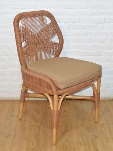 Wicker Dining Chair, Rattan Frame w/Synthetic Wicker, Valentina Style, Honey (Min 2)
