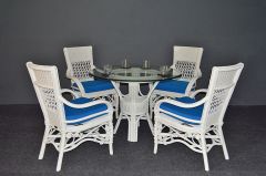 Wicker Dining Sets 42" Round Victorian Style (4-Arm Chairs)