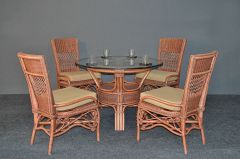 Wicker Dining Sets 42" Round (4) Side Chairs) Victorian
