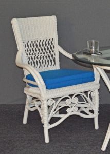 Wicker Dining Chair w/ Arms Victorian Style (2 frame colors) (Min 2) here first half of June --Brand New 