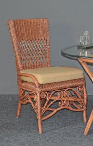 Wicker Dining Chair Armless Victorian Style, Tea Wash (Min 2)
