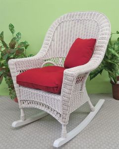 White Vineyard Natural Wicker Rocking Chair