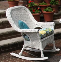 Natural Wicker Rocking Chairs, High Back Diamond Style