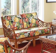 South Pacific Natural Rattan Loveseat