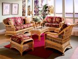 5 Piece Fiji Indoor Rattan Furniture Set, Natural Color