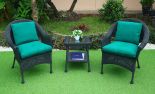 BLACK WITH FOREST GREEN CUSHIONS
