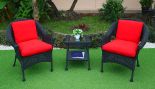 BLACK WITH CHILI RED CUSHIONS