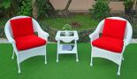 WHITE WITH CHILI PEPPER RED CUSHIONS