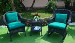 BLACK WITH FOREST GREEN CUSHIONS
