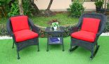 BLACK WITH CHILI RED CUSHIONS