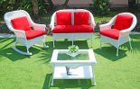 WHITE SHOWN WITH CHILI PEPPER RED CUSHIONS