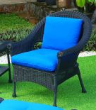 BLACK WITH OCEAN BLUE CUSHION