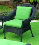 BLACK WITH OLIVE GREEN CUSHION