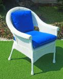 WHITE SHOWN WITH OCEAN BLUE CUSHIONS