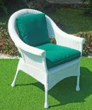 WHITE SHOWN WITH FOREST GREEN CUSHIONS