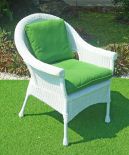 WHITE SHOWN WITH OLIVE GREEN CUSHIONS