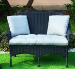 BLACK WITH GRANITE GRAY CUSHION