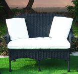 BLACK WITH IVORY CUSHION