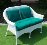 WHITE SHOWN WITH FOREST GREEN CUSHIONS