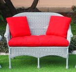 GRAY WITH CHILI RED CUSHION