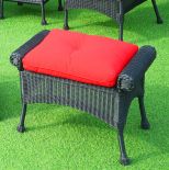 BLACK WITH CHILI RED CUSHION