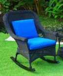 BLACK WITH OCEAN BLUE CUSHIONS
