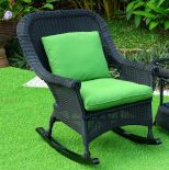 BLACK WITH OLIVE GREEN CUSHIONS