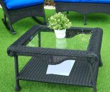 Cape May Resin Wicker Outdoor Coffee Table w/Inset Tempered Glass Top, Premium 28% Thicker Indonesian 7 mm Synthetic Wicker 