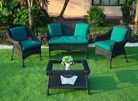 BLACK WITH FOREST GREEN CUSHIONS